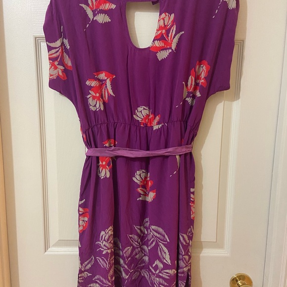 Anthropology Floral print dress.  100% silk. - Picture 3 of 3
